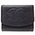 Chanel Coco Mark Stitch Münzbeutel mit Goldbeschlägen Schwarz