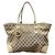 Gucci Canvas Leather Handbag Tote Bag White Beige