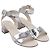 Sandali con tacco Miu Miu Crysta- Embellish in pelle vernice argento - vista 3
