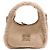 Miu Miu Wander Shearling Handtasche mit Tragegriff, aus beigem Schafsfell