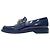 Timeless Mocassini Chanel Shiny Logo in pelle di vitello lucida blu - vista 4