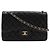Chanel Classic Double Flap Tasche aus Lammleder 2way Shoulder Bag Schwarz