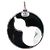Autre Marque Collana con Pendente Qeelin Retro Pattern in Oro Bianco e Agata Nera Nero