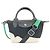 Borsa a 2 vie in mesh Longchamp Nero Bianco