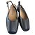 JB Martin Black Leather Open-Toe Sandals