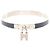 Bracciale Hermès Kelly Blu Navy e Argento Pelle Acciaio