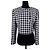 Versace Jeans Couture Hahnentritt Crop-Jacke Schwarz Weiß