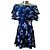 Autre Marque Conbipel Abito Mini in Seta Blu Floreale Multicolore Blu scuro