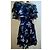 Autre Marque Conbipel Abito Mini in Seta Blu Floreale Multicolore Blu scuro - vista 4