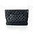 Chanel Classic O Case Pouch Matelassé Lambskin Metallizzato Small Schwarz - Ansicht 3
