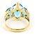 Autre Marque 18K Gelbgold-Ring mit blauem Topas und Diamant Golden - Ansicht 4