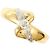 Autre Marque 18K Gelbgold- und Platin-Ring mit Diamanten Golden