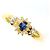 Autre Marque Platin- und Gelbgoldring mit Saphir und Diamant Golden