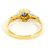 Autre Marque Platin- und Gelbgoldring mit Saphir und Diamant Golden - Ansicht 3