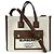 Cabas Burberry Freya en toile avec cuir Mini Beige