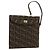 Borsa a Mano FENDI Zucca Canvas Nero Marrone Auth 180302A