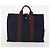 Hermès Borsa Fourre Tout HERMES 2 Set Cotton Black Navy Auth BA12675 Nero Blu navy - vista 11