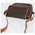 Céline Borsa a Spalla CELINE Macadam Canvas PVC Pelle Marrone Oro Auth 179841 D'oro - vista 6