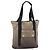 CHANEL Tote Bag Nylon Braun Silber CC Authentisch 180588