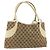 Borsa Tote GUCCI GG Canvas Beige Argento 113015 Auth 179900