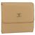 Cartera Trifold CHANEL de cuero Beige Gold CC Auth BA12653 Dorado