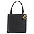 Borsa Christian Dior Lady Dior in pelle di agnello nera e oro Auth 181559SAM Nero D'oro