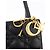 Borsa Christian Dior Lady Dior in pelle di agnello nera e oro Auth 181559SAM Nero D'oro - vista 9
