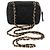 Mini borsa vanity Chanel in metallo trapuntato oro e pelle di agnello nera Nero - vista 4