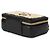 Mini borsa vanity Chanel in metallo trapuntato oro e pelle di agnello nera Nero - vista 5