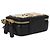 Mini borsa vanity Chanel in metallo trapuntato oro e pelle di agnello nera Nero - vista 6