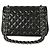 Timeless Borsa Chanel Black Quilted Lambskin Jumbo Classic Double Flap Nero - vista 4