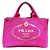 Borsa Tote in tela rosa Prada Canapa da donna