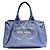 Borsa Tote in tela blu Prada Canapa