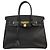 Borsa Hermès Birkin Black Ardennes con finiture oro 35 Nero