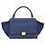 Céline Celine Trapeze in pelle e camoscio Medium Blu
