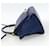 Céline Celine Trapeze in pelle e camoscio Medium Blu - vista 3