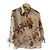 Escada Seidenbluse mit Blumenmuster Braun Pink Beige Lila