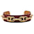Hermès Red Leather and Gold Plated Chaine d Ancre Cuff Bracelet Dark red  - view 1
