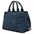 Borsa Prada Blue Small Denim Canapa Logo - vista 2