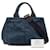 Borsa Prada Blue Small Denim Canapa Logo - vista 7