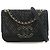 Chanel Black Small Chevron Sheepskin Subtle Flap Nero