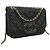 Chanel Black Small Chevron Sheepskin Subtle Flap Nero - vista 9