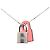 Collana con pendente O Kelly in argento placcato palladio e pelle Swift Hermès Rosa