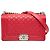 Chanel Boy Flap en piel de cordero perforada acolchada rojo old medium Roja
