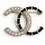 NEUER CHANEL LOGO CC BROSCHE STRASS LEDER VERFLECHTE KETTE GOLDTON METALL Golden