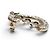 NEUER CHANEL LOGO CC BROSCHE STRASS LEDER VERFLECHTE KETTE GOLDTON METALL Golden - Ansicht 3