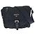Bolso de hombro Prada Tessuto Nylon con logotipo de triángulo de cuero Negro
