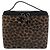 Bolso Vanity Loewe Vintage Leopard PVC Esmalte Castaño