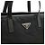 Borsa Tote in Nylon e Pelle con Logo Triangle Prada Nero - vista 9