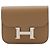 Hermès Portafoglio pieghevole slim Hermes Constance Beige Marrone